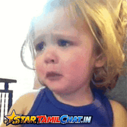 Little Girl Crying With Star Tamilchat.in Logo GIF