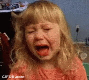 Little Girl Crying With Tongue Hanging Out GIF