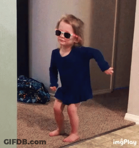 Little Girl Dancing In Sunglasses GIF