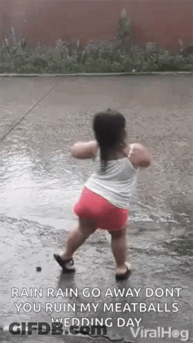 Little Girl Dancing In The Rain GIF