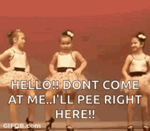 Little Girl Dancing Saying Hello Don't Come At Me GIF
