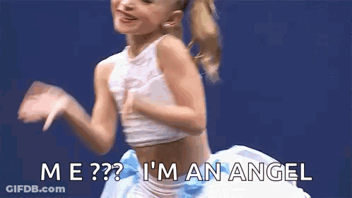 Little Girl Dancing Says Me? I'm An Angel GIF