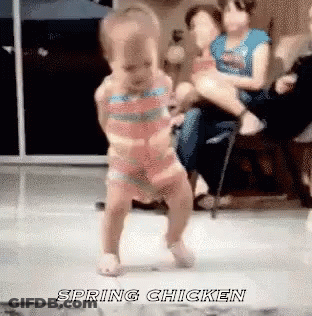 Little Girl Dancing Spring Chicken GIF