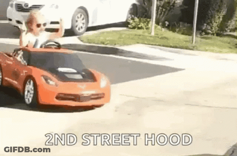 Little Girl Drifting Cool Toy Car GIF