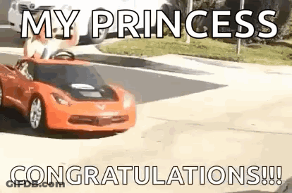 Little Girl Driving Toy Car GIF