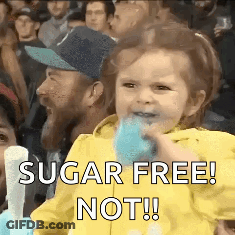 Little Girl Eating Cotton Candy Says Sugar Free Not GIF