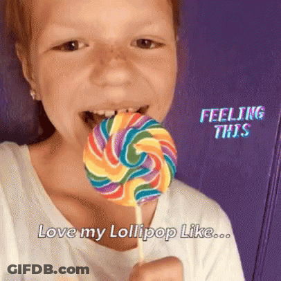 Little Girl Eating Lollipop Saying Love My Lollipop GIF