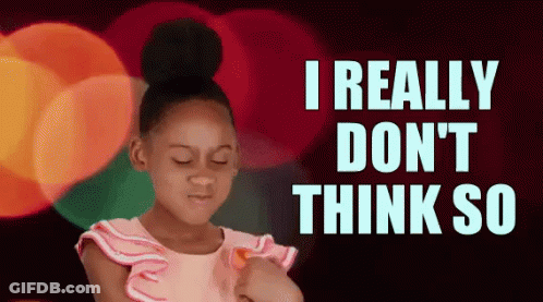 Little Girl Eyes Closed Saying I Really Don't Think So GIF
