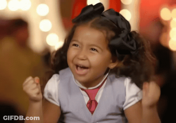 Little Girl Filled With Joy And Excitement GIF