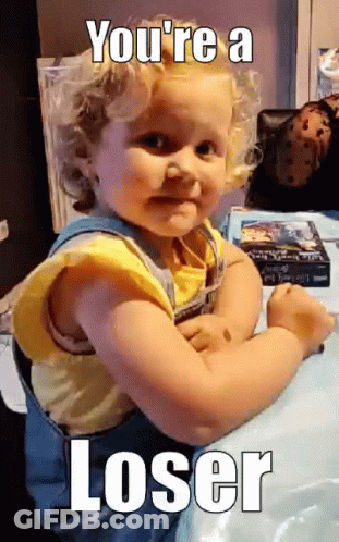 Little Girl Flexing Muscles Saying You're A Loser GIF