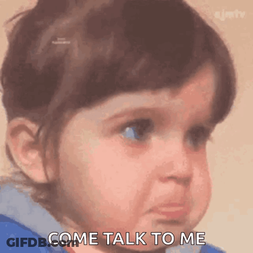 Little Girl Funny Face Saying Come Talk To Me GIF
