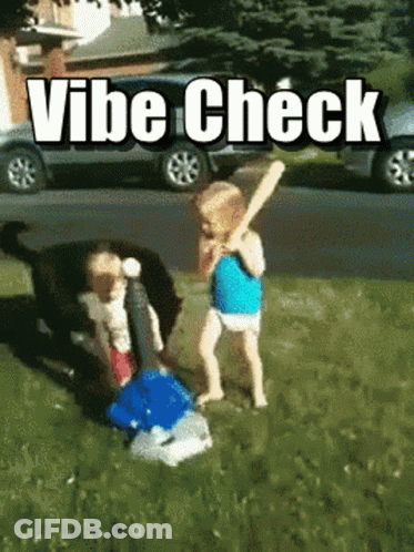 Little Girl Holding Baseball Bat With Vibe Check GIF
