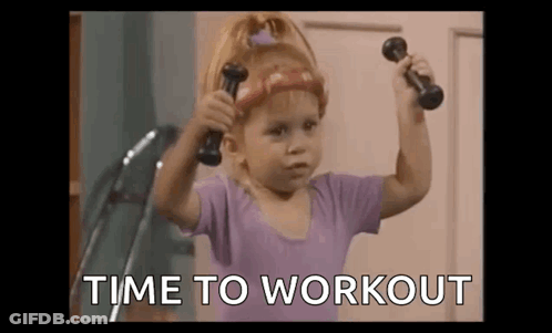 Little Girl Holding Dumbbells GIF
