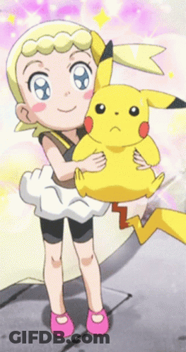 Little Girl Holding Pikachu GIF