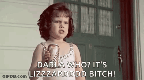 Little Girl Holding Soda Making Funny Face On Porch GIF