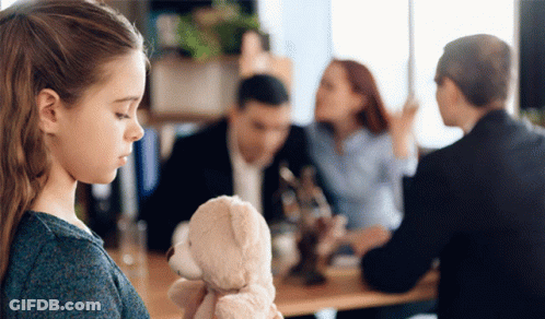 Little Girl Holding Teddy Bear GIF