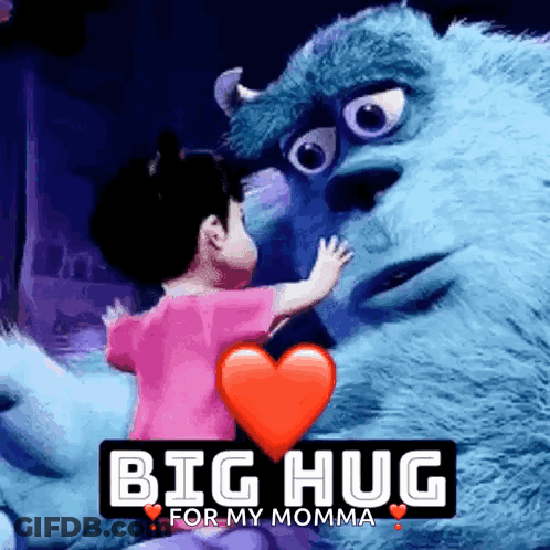 Little Girl Hugging Stuffed Animal GIF