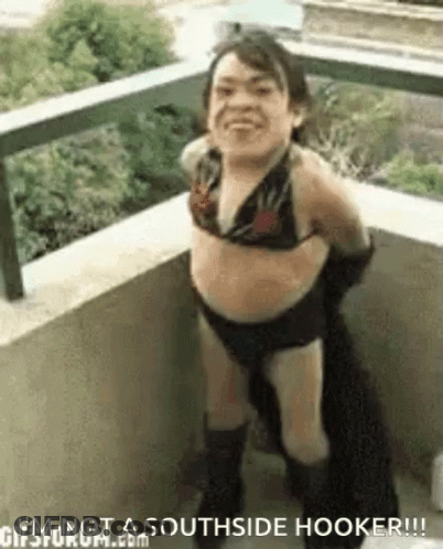 Little Girl In Bikini Smiling On Balcony GIF