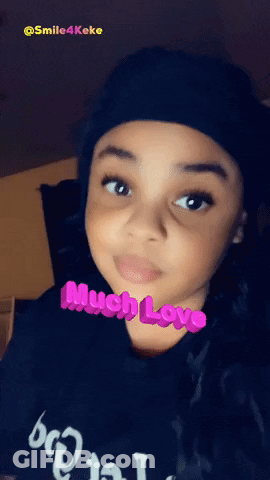 Little Girl In Black Hat And Shirt Saying Much Love GIF