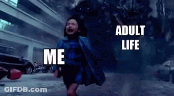 Little Girl In Blue Cape Running Adult Life Me GIF