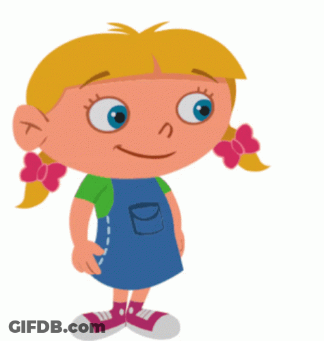 Little Girl In Blue Dress With D GIF