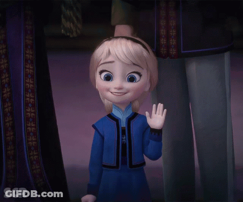 Little Girl In Blue Jacket Waving GIF