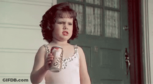Little Girl In Dress Holding Soda GIF
