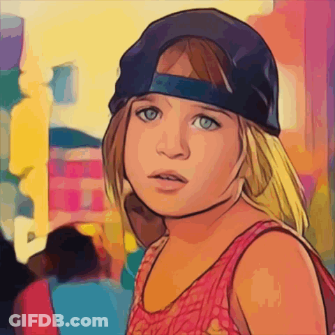 Little Girl In Hat And Pink Tank Top GIF