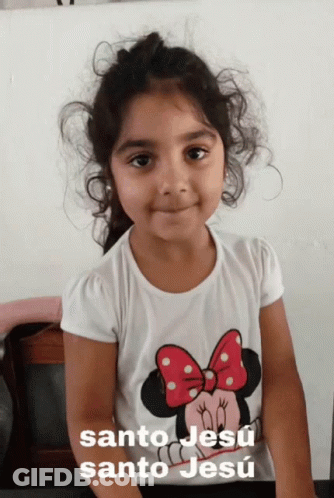 Little Girl In Minnie Mouse Shirt Santo Jesu Santo Jesu GIF