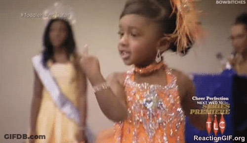 Little Girl In Pageant Dress Giving Middle Finger GIF
