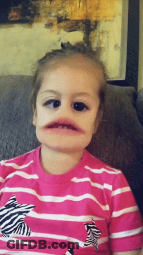 Little Girl In Pink And White Striped Shirt With Zebra GIF