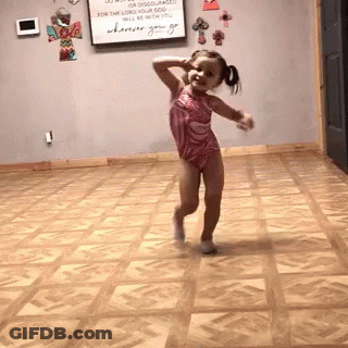 Little Girl In Pink Leotard Dancing GIF