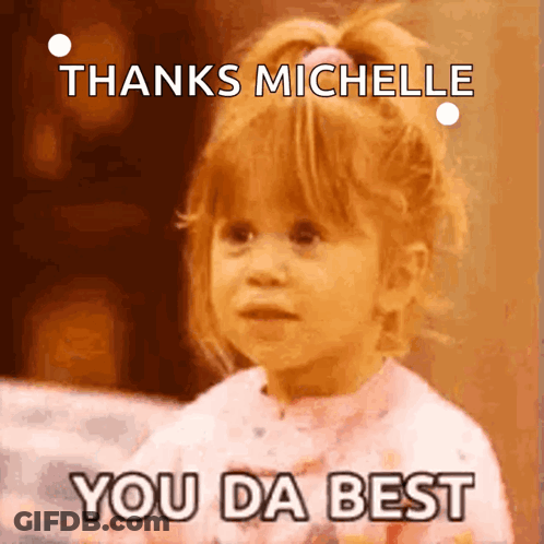 Little Girl In Pink Saying Thanks Michelle GIF