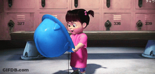 Little Girl In Pink Shirt Holding Blue Bowl GIF