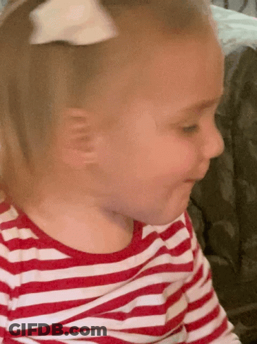 Little Girl In Red And White Striped Shirt GIF