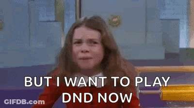 Little Girl In Red Dress Saying But I Want To Play DND Now In Classroom GIF