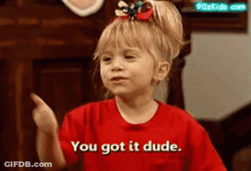 Little Girl In Red Shirt Saying You Got It GIF
