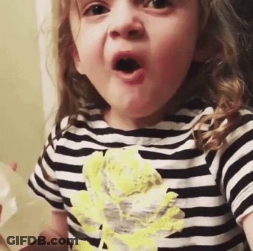 Little Girl In Striped Shirt With Yellow Flower GIF