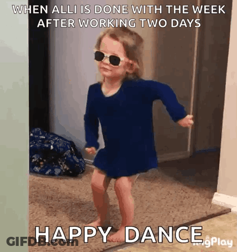 Little Girl In Sunglasses Dancing Happy GIF