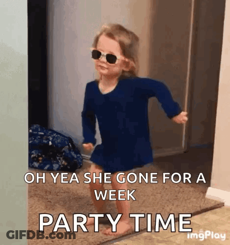Little Girl In Sunglasses Saying Oh Yea Party Time GIF