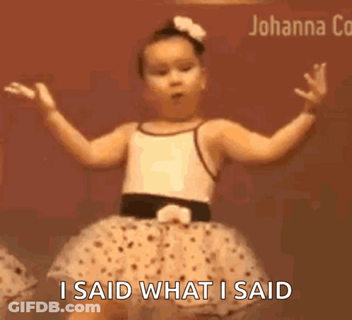Little Girl In White Dress Dancing Saying I Said What I Said GIF