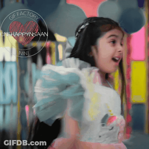 Little Girl In White Dress With Gif Factory Logo GIF