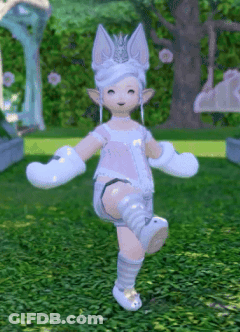 Little Girl In White Outfit Standing On One Leg In Grassy Field GIF