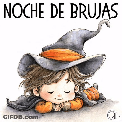 Little Girl In Witch Costume Noche De Brujas GIF