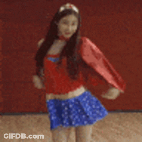 Little Girl In Wonder Woman Costume Dancing GIF