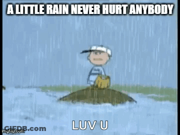 Little Girl In Yellow Raincoat In Rain With Bike Pile GIF