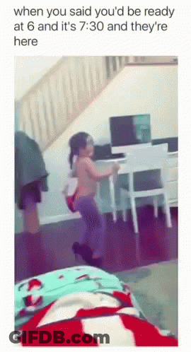 Little Girl Jumping When You Said You'd Be Ready At 6 GIF