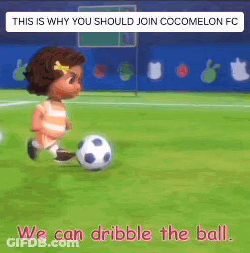 Little Girl Kicking Soccer Ball Saying We Can Dribble The Ball GIF