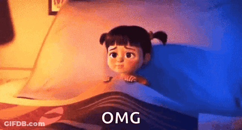 Little Girl Laying In Bed Saying OMG GIF