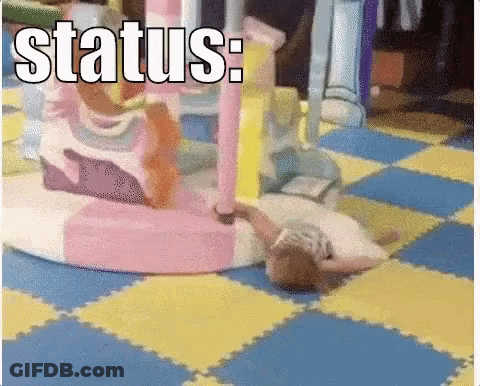 Little Girl Laying On Playground Floor Status GIF